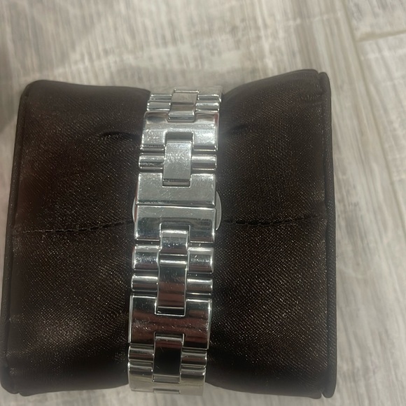 Roberto Cavalli R7253116545 Diamond Time Silver Tn Sapphire Crystal Date Unisex - Picture 4 of 9